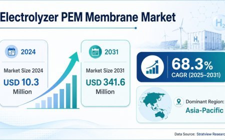 Electrolyzer PEM Membrane Market Growth to Drive Industry Value to USD 341.6 Million by 2031