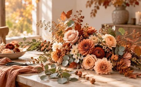Soft Autumn Romance: Pastel and Warm Terracotta Floral Combinations