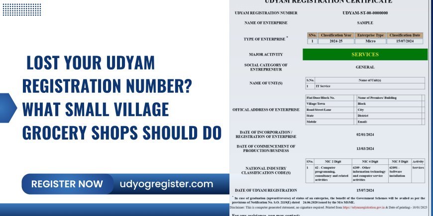 Lost Your Udyam Registration Number? What Small Village Grocery Shops Should Do