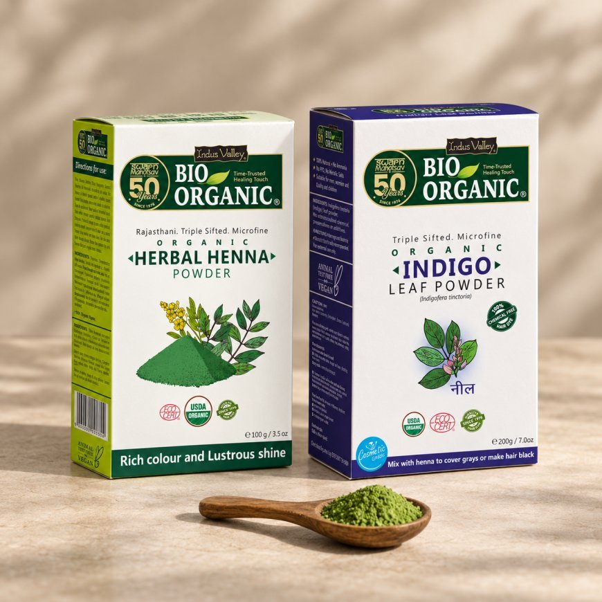 Herbal Henna and Indigo Powder for Black Hair