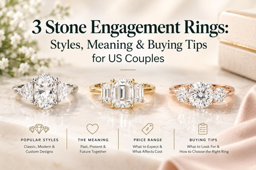 3 Stone Engagement Rings: Styles, Meaning & Buying Tips for US Couples