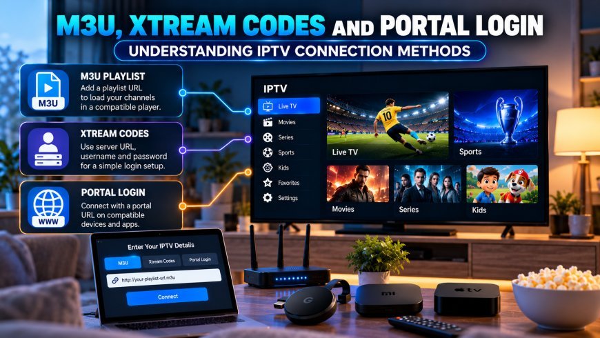 M3U, Xtream Codes, and Portal Login: Understanding IPTV Connection Methods