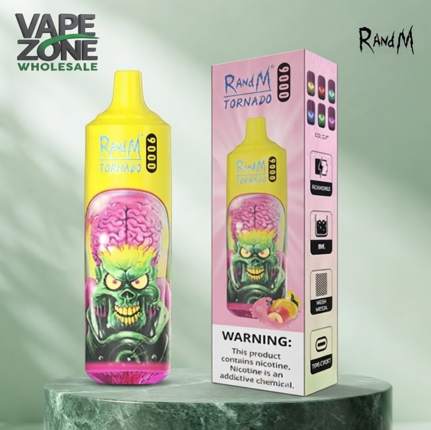 R and M Tornado 9000 Rechargeable Vape | RGB Mesh Coils